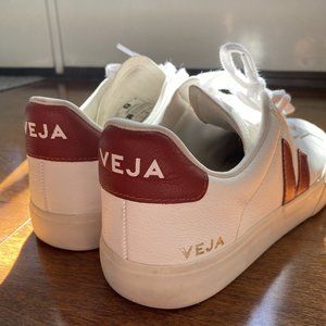 Veja Esplar Leather White Marsala - Size 10